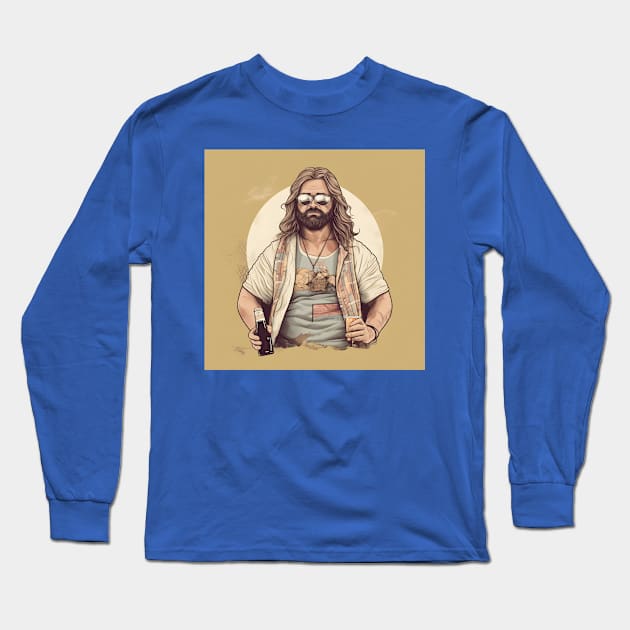 Fat Thor Dude Long Sleeve T-Shirt by Grassroots Green